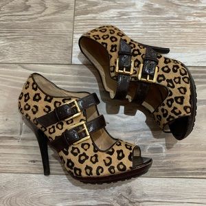 Michael by MK calf-hair animal print heels